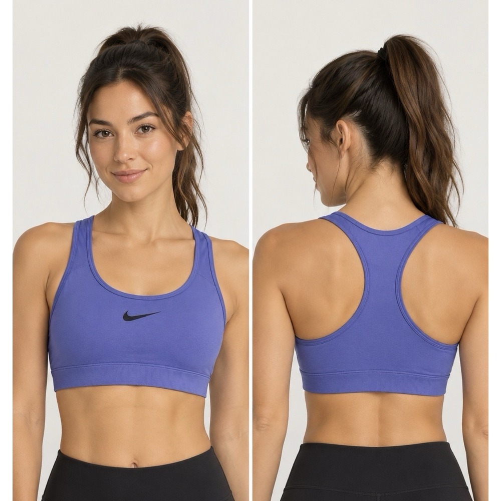 Nike Swoosh Racerback Sports Bra Purple SZ M